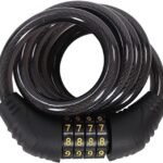Heavy-Duty Black Steel Chain Lock | 4-Digit Resettable Combination for Bike & Helmet Security