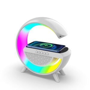 Read more about the article 3-in-1 Night Light Bluetooth Speaker with 15W Wireless Charger & LED Desk Lamp – G-Shape Design