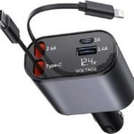 Super Fast 120W Retractable Car Phone Charger | Dual USB Ports & 31.5-Inch Cables