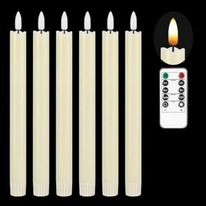 Read more about the article Flameless Ivory Taper Candles, Flickering Battery Operated, 3D Wick Warm Light Electric Candles