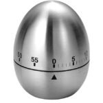 Cute Stainless Steel Egg Kitchen Timer – Manual Mechanical Countdown with Loud Alarm for Cooking & Baking