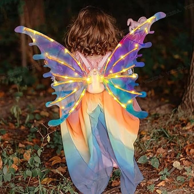 Read more about the article “Glowing Electric Fairy Wings with Music – Dreamy Dress-Up Costumes for Little Angels”